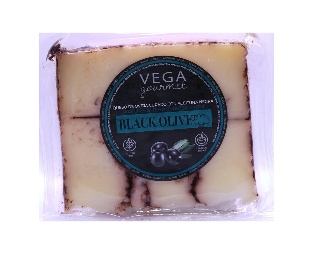 VEGAMANCHA CHEESE AGED WITH BLACK OLIVE 150G -Spanish Online Grocery in Dubai